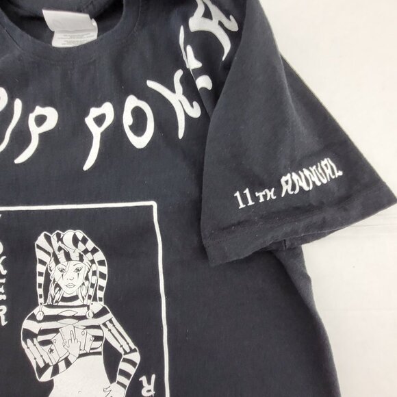 Strip Poker T-Shirt Womens Small Black Graphic Sphinx Joker Event Tee Port & Co - Picture 8 of 12